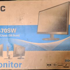 24" AOC M2470SWH Monitor MVA Wide-View Display Panel/ Two HDMI One VGA for parts or repair.  The screen is broken, not switch on