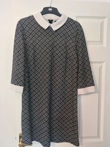 PRIMARK Black and white collared dress