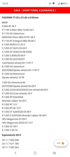 brake pads