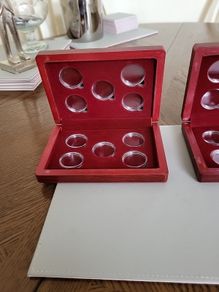 Coin collectors wooden boxes