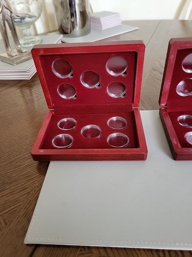 Coin collectors wooden boxes