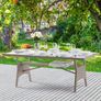 Polyrattan Garden Table with Shelf, Safety Glass Top Image 2