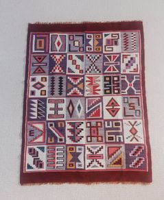 Vintage South American Kilim 4.11 ft X 3.7 ft excellent condition