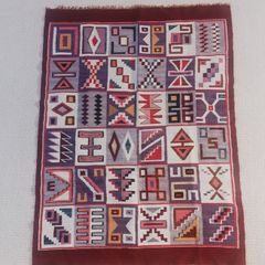Vintage South American Kilim 4.11 ft X 3.7 ft excellent condition