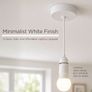 Ceiling Pendant Light Fitting 6 Inch White Bayonet B22 Pendant for Ceiling Pre Wired with Cord Grip Indoor Lighting Fixture Image 2