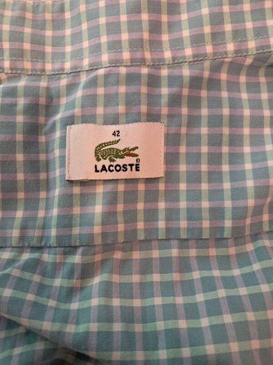 Lacoste micro-gingham cotton button-down shirt