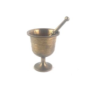 Vintage Solid Brass Mortar And Pestle Set