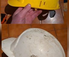 Two safety helmets