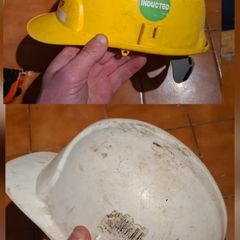 Two safety helmets