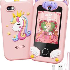 Kids Smart Phone Toys for Girls Ages 3-7 with Dual Camera - Phone Toys with Learning Games, Travel Toys with MP3 Music Player for Valentine's Day Birthday Gifts for 3 4 5 6 7 Year Old Boys