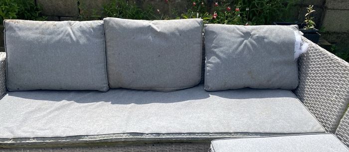 L shaped garden sofa