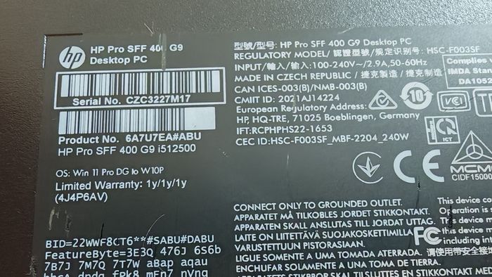 Hp Pro Sff 400 G9