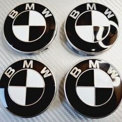 Bmw Wheel Centre Hub Caps X 4 68mm Black White