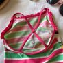 Kids Sanrio Hello Kitty Pink and Green Striped One Piece Swimsuit Image 8