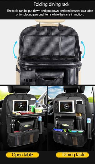 New Car Seat Organizer Back Seat Bag 4 USB Charge Storage Bag Holder Travel Multi-function Pocket Stowing Tidying Car Organizer