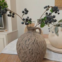 Vase with Two Blueberry Stems