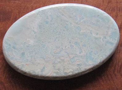 Unique Persian Pale Blue Green & Cream Onyx Plinth / Base