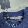 New Round Neck Mens warm Sweater Jumper Merino 50% wool RRP 80 eur Wool blend Solid Dark Blue brand NEW Image 2