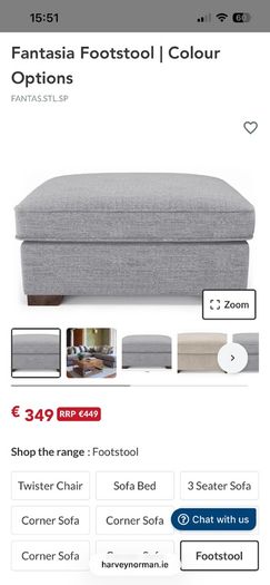 Grey couch footstool / pouffe