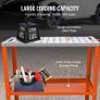 Welding Table 36" x 18", 1200lbs Load Capacity Steel Welding Workbench Table on Wheels, 2 Layers Portable Work Bench with Braking Casters, 4 Tool Slots, 5/8-inch Fixture Holes Image 2