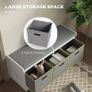 Three-Drawer Shoe Storage Bench, with Padded Top Seat - White Image 3