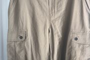 Mens Linen Blend Stretch Cargo Shorts waist 34 inches  - New