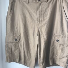 Mens Linen Blend Stretch Cargo Shorts waist 34 inches  - New