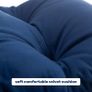 Foldable Footstool Foot Rest Stool Folding Footstools for Living Room Garden Balcony Velvet Leg Rest Sofa Small Ottoman with Metal Legs, Dark Blue Image 7