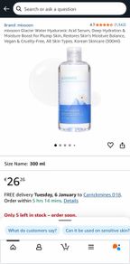 mixsoon Glacier Water Hyaluronic Acid Serum 300ml
