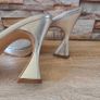 Silver embellished heel sandals, size 6 Image 4
