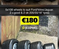 Various Sets & Singles of 5x108 Steel wheels & Alloys to Suit Ford , Volvo & Jaguar 15" 16" 17" 18" inch with 63.5 c/b @ OCG