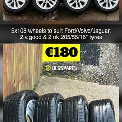 Various Sets & Singles of 5x108 Steel wheels & Alloys to Suit Ford , Volvo & Jaguar 15" 16" 17" 18" inch with 63.5 c/b @ OCG