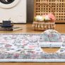 Hallway Runner Rug 60x180 cm, Floral Bedside Rugs Bedroom, Washable Farmhouse Carpet for Living Room, Low Pile Foldable Floor Mat for Kitchen, Blue Image 8