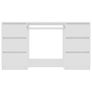 Writing Desk White 140x50x77 cm Chipboard Image 2