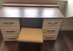 vanity unit cream and mahogany