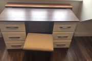 vanity unit cream and mahogany