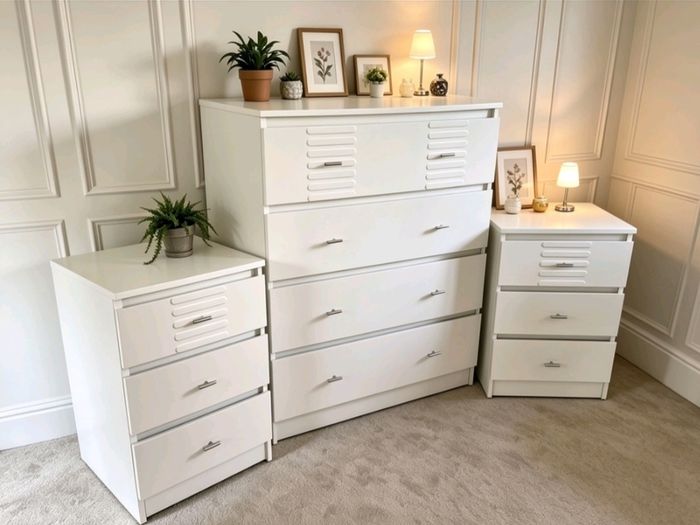 Chest of Drawers & 2 Lockers