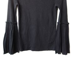 Banana Republic ribbed knit sweater with pleated bell sleeves