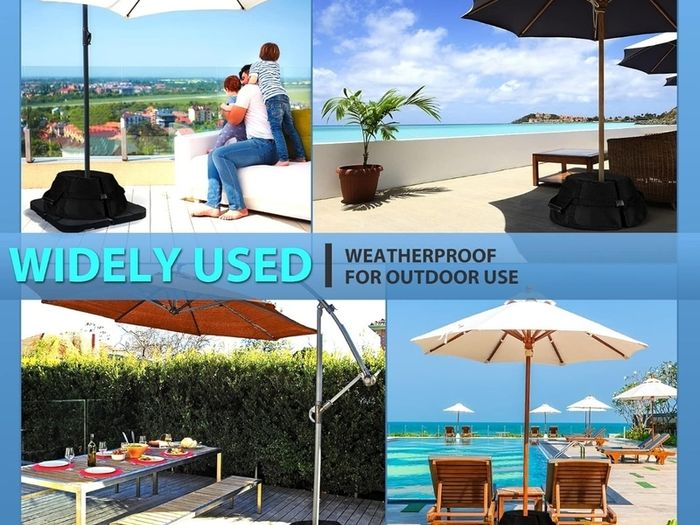 Parasol Base Weights Bag, Heavy-duty Parasol Sand Base up to 80 lbs, Removable Sand Base, Adjustable Diameter Garden Umbrella Base for All Kinds of Parasols (Round)