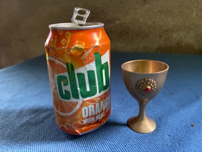 Single Vintage brass egg cup