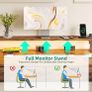 140cm Large Computer Desk with 5 Fabric Drawers, Home Office Work Desk with Power Outlets & Monitor Stand, L Shaped Gaming Desk with CPU Stand, Reversible Wooden Corner Desk, Rustic Brown Image 5