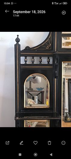1886 Victorian Aesthetic Movement Ebonised & Gilt Overmantel Mirror