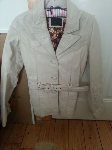 Cream Leather jacket