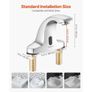 Touchless Bathroom Sink Faucet, Automatic Motion Sensor Restroom Toilet Faucet Cold Water with Hole Cover Plate, Battery Operated for 9.5 mm Pipe Commercial Lavatory,Chrome Plated Silver Image 3