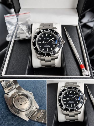 Seiko Mod Automatic Professional Diver 200m Black Dial Stainless Steel