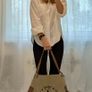 Vintage Canvas Tote Bag Cream - BRAND NEW Image 4