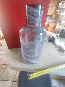 Ikea PS 2017 Glass Vase lina Vuorivirta Blue White Gray Swirl 10.5 INCHES  Sweden