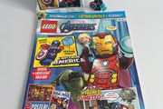 LEGO Avengers Marvel Captain America minifigure with tesseract and shield + Magazine in Italian