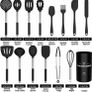 Kitchen Utensil Set, 15pcs Silicone Cooking Kitchen Utensils Set, Cooking Tools Turner Tongs Spatula Spoon for Nonstick Heat Resistant Cookware (MULTIPLE COLOURS) Image 4