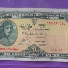 Irish one pound lavery note